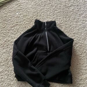 Black Cowl Neck Sweater with Plush Texture